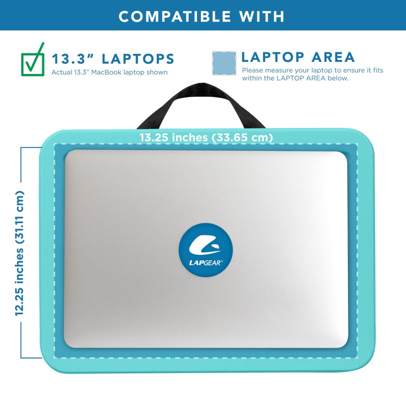 LAPGEAR Compact Lap Desk - Fits up to 15 Inch Laptops - Aqua Sky - Style No. 43109 - Image 3